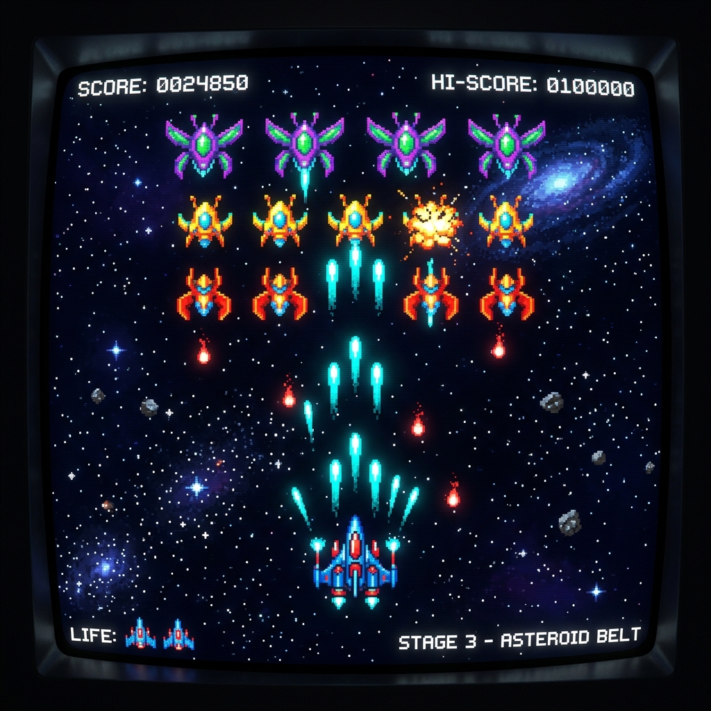 2Dレトロシューティングゲーム